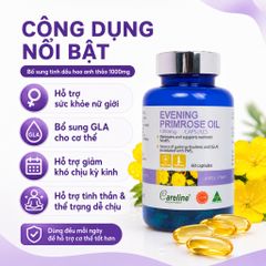 Tinh Dầu Hoa Anh Thảo Careline Evening Primrose Oil 1000mg 60 Viên Hỗ Trợ Sức Khỏe Nữ