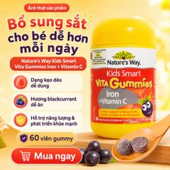 Nature's Way Kids Smart Vita Gummies Iron Vitamin C 60 Viên Hỗ Trợ Bổ Sung Sắt Cho Trẻ Em