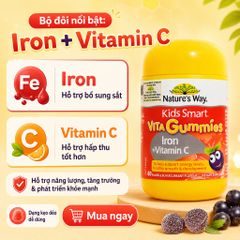 Nature's Way Kids Smart Vita Gummies Iron Vitamin C 60 Viên Hỗ Trợ Bổ Sung Sắt Cho Trẻ Em