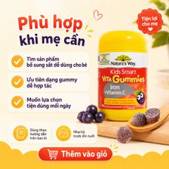 Nature's Way Kids Smart Vita Gummies Iron Vitamin C 60 Viên Hỗ Trợ Bổ Sung Sắt Cho Trẻ Em