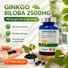 Careline Ginkgo Biloba 2500mg 60 Viên Hỗ Trợ Tuần Hoàn Máu Não Tăng Cường Trí Nhớ Tập Trung