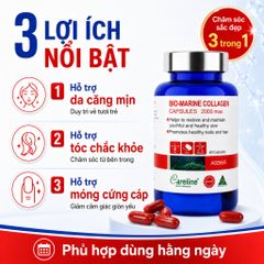 Careline Bio Marine Collagen 2000 Max 60 Viên Hỗ Trợ Da Căng Mịn Tóc Chắc Khỏe Móng Cứng Cáp