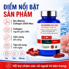 Careline Bio Marine Collagen 2000 Max 60 Viên Hỗ Trợ Da Căng Mịn Tóc Chắc Khỏe Móng Cứng Cáp