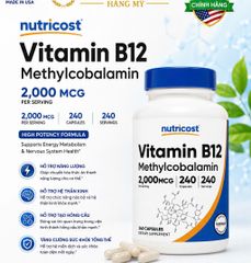 Nutricost Vitamin B12 Methylcobalamin 2000mcg – 240 Viên