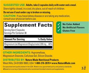 Nature Made Magnesium Glycinate 200mg 60 Viên