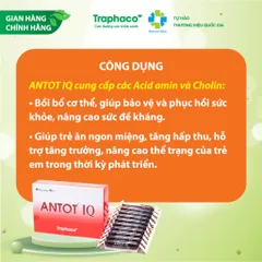 ANTOT IQ Traphaco hỗ trợ Phục hồi sức khỏe,Phát triển não bộ,tăng khả năng tập trung,ăn ngon 20 ống