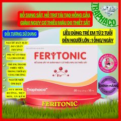 [Traphaco] FERITONIC Bổ Sung Sắt Cho Bé Và Mẹ Bầu,Giảm Nguy Cơ Thiếu Máu,Tái Tạo Hồng Cầu 2Vỉ x10Ống
