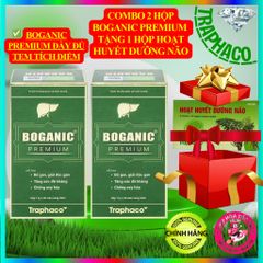 [ĐẦY ĐỦ TEM TÍCH ĐIỂM] COMBO 2 HỘP 30 Viên BOGANIC PREMIUM TẶNG 1 HỘP HOẠT HUYẾT DƯỠNG NÃO(100 Viên)