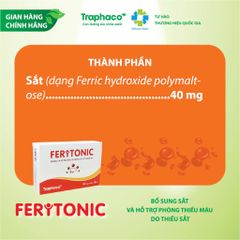 [Traphaco] FERITONIC Bổ Sung Sắt Cho Bé Và Mẹ Bầu,Giảm Nguy Cơ Thiếu Máu,Tái Tạo Hồng Cầu 2Vỉ x10Ống