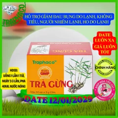 Trà Gừng Traphaco vị ngọt dịu nhẹ hỗ trợ giảm đau bụng do lạnh, đầy trướng, không tiêu (10 gói x 3g)