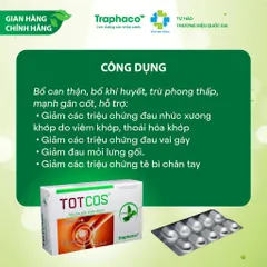 Viên uống TOTCOS hỗ Trợ Giảm Sưng, Đau Khớp, Giảm Triệu Chứng Đau Vai Gáy, Đau Lưng Hộp 30 Viên