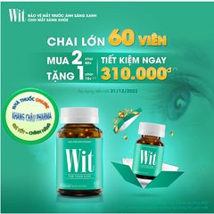 Combo 2 Hộp Wit 60 Viên tặng 1 Hộp 15V giúp bảo vệ mắt trước ánh sáng xanh, giúp cho mắt sáng khoẻ