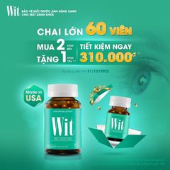 Combo 2 Hộp Wit 60 Viên tặng 1 Hộp 15V giúp bảo vệ mắt trước ánh sáng xanh, giúp cho mắt sáng khoẻ