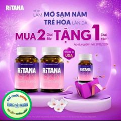 Combo 2 hộp Ritana 60 viên tặng 1 hộp 15 viên giúp da mờ sạm nám với L-Glutathion,Sakura,Pomegranate,P.Leucotomos