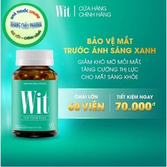 Viên uống bổ mắt Wit tăng cường thị lực, giảm mờ mắt hộp 60 viên & 30 viên