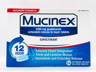 Viên uống cắt cơn ho có đàm, tức ngực Mucinex Maximum Strength 56 viên USA