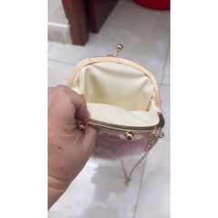 Túi thỏ lông hồng  mẫu mới, túi đeo vai dễ thương, xách tay, kiểu túi xô mây hình đám mây, chất liệu lông mềm