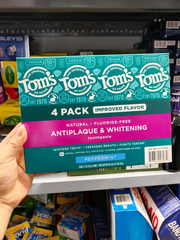  Set 4 tuýp Kem đánh răng tự nhiên làm trắng răng, loại bỏ mảng bám Tom's of Maine Antiplaque & Whitening Natural Fluoride-free