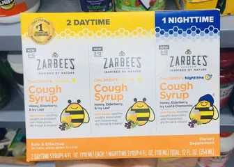 set 3 chai Siro giảm ho cho trẻ 2-12 tuổi Zarbee’s Cough Syrup 2 Daytime +1 Nighttime 118ml x3