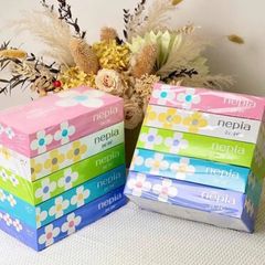 Sét 5 Hộp Giấy Ăn Nipea/Cute 150 Tờ 2 Lớp Cao Cấp Nhật Bản