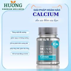 [Combo 3 hộp] Canxi hữu cơ Essential Minerals Calcium - Siberian Wellness - 60 viên