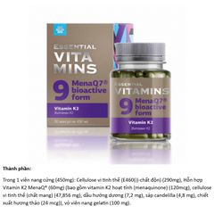 Vitamin 9  Essential Vitamins. Vitamin K2 – 30 viên/hộp