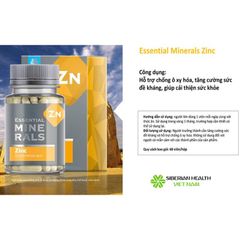 Essential Zinc - Siberian Wellness -Hỗ trợ chống ô xy hóa, tăng cường sức đề kháng - Hộp 60 viên