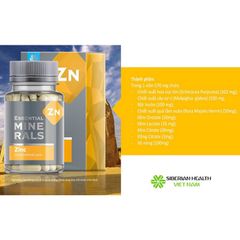 Essential Zinc - Siberian Wellness -Hỗ trợ chống ô xy hóa, tăng cường sức đề kháng - Hộp 60 viên