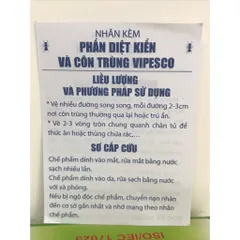 Phấn diệt, trừ, đuổi kiến và côn trùng VIPESCO, chuyên diệt trừ kiến, gián trong gi dụng và y tế, đơn giản dễ dùng