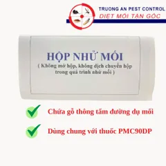 Hộp nhử mối, bên trong có chứa gỗ tẩm đường thu hút mối, dùng chung với thuốc diệt mối PMC90DP
