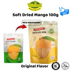 Xoài sấy dẻo nguyên vị, rất ít xơ, ít đường, chất lượng thượng hạng,túi 100G-Viza Food