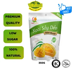 (PREMIUM QUALITY)Xoài sấy dẻo nguyên vị, ít xơ, ít đường, chất lượng thượng hạng, túi 350G-Viza Food