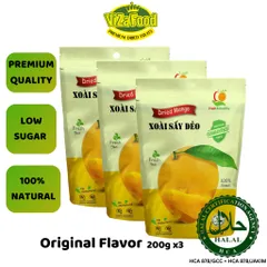Combo 3 bags dried mangoes, natural, low sugar, premium quality, 200G bag-Viza Food