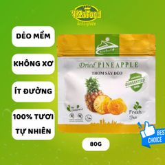 [100G] Natural dried pineapple, crispy, soft, fragrant and naturally sweet and sour, 80g bag - Viza Food