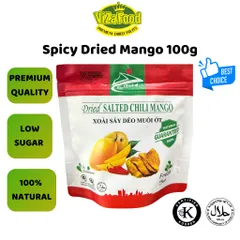 100G_Dried mango with chili salt, natural, low sugar,spicy rried mango- Viza Food