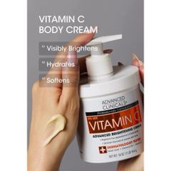 [Mỹ] Cream Dưỡng Da Trắng Sáng Vitamin C Advanced Clinicals 454g size Spa