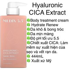 [MỸ] Cream body treatment Hyaluronic CICA Extract Da khô & bong tróc, Da mịn màng & cấp ẩm hơn Medix 5.5 tối ưu pH5.5