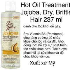 [MỸ] Jojoba Dành cho tóc Hot Oil Treatment, Dry, Brittle Hair 237 ml Queen Helene