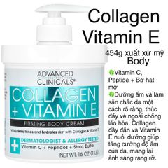 [MỸ] Cream Collagen + Vitamin E , C + Peptides + Shea Butter Firming Body 454g dưỡng ẩm săn chắc mịn Advanced Clinicals