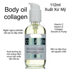 [MỸ] Dầu dưỡng thể Collagen oil : Vitamin C, Vitamin E cho cổ, decollete, cánh tay trên, đùi  112ml