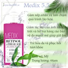 [MỸ 5 loại ] Retinol Medix pH5.5 Hyaluronic + Kem hoa hồng 444ml