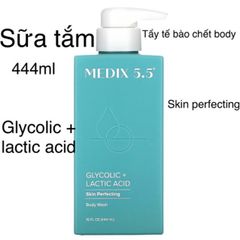 [Mỹ] Sữa tắm Glycolic AHA + Lactic Acid MEDIX 5.5 tẩy tế bào chết Body & Face Wash 444ml