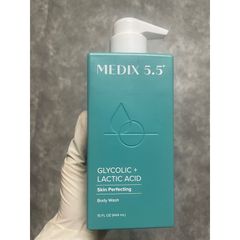 [Mỹ] Sữa tắm Glycolic AHA + Lactic Acid MEDIX 5.5 tẩy tế bào chết Body & Face Wash 444ml