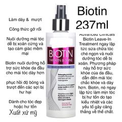 [MỸ] Xịt dưỡng tóc Biotin Leave-In Treatment 237ml làm dày , mượt , nuôi dưỡng tóc , phục hồi hư tổn.