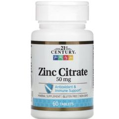 [MỸ] Viên kẽm zinc Citrate 50mg 60 viên 21st Century