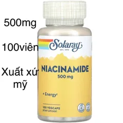 [MỸ] viên uống Niacinamide 500mg Solaray  100 VIÊN ngừa mụn
