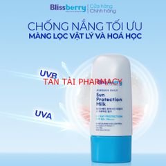 ✅[CHÍNH HÃNG, CHO KIỂM HÀNG] Kem chống nắng nâng tông kiềm dầu Blissberry Pureskin Daily Sun Protection Milk 60ml