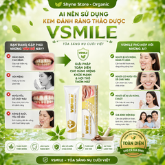 Kem đánh răng thảo dược vị cà phê Vsmile | Giúp răng chắc khỏe, giảm hôi miệng, hơi thở thơm mát 150g