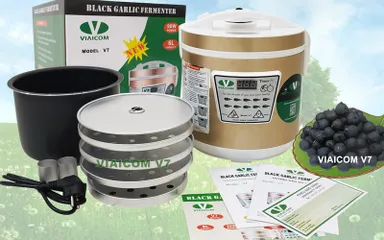 Máy Làm Tỏi Đen Viaicom V7 - Công Nghệ Nhật Bản, Tự Động, 4 Tầng, Tối Đa 2.5kg Tỏi Tươi, Chế Độ Lên Men 99.99% Hương Vị Ngọt Dẻo
