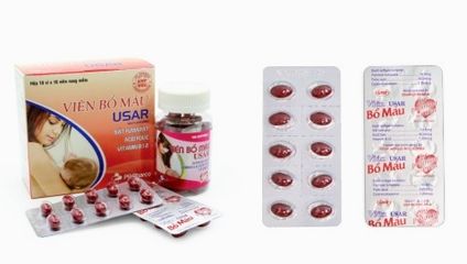 Viên bổ máu usar hỗ trợ bổ máu, giảm thiếu máu, bổ sung sắt hộp 100 viên(date mới)